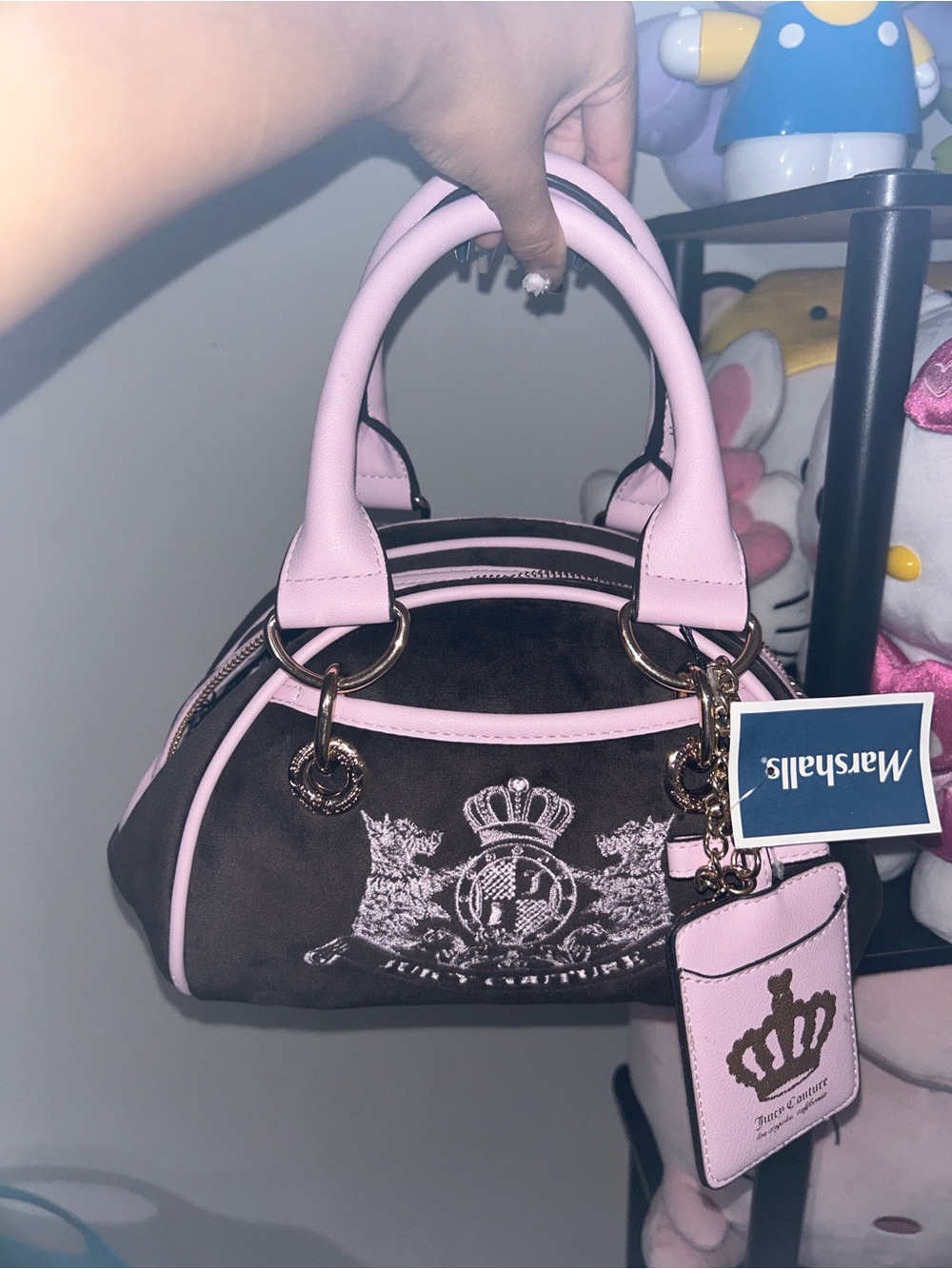 Juicy Couture Brown and Pink Mini Satchel